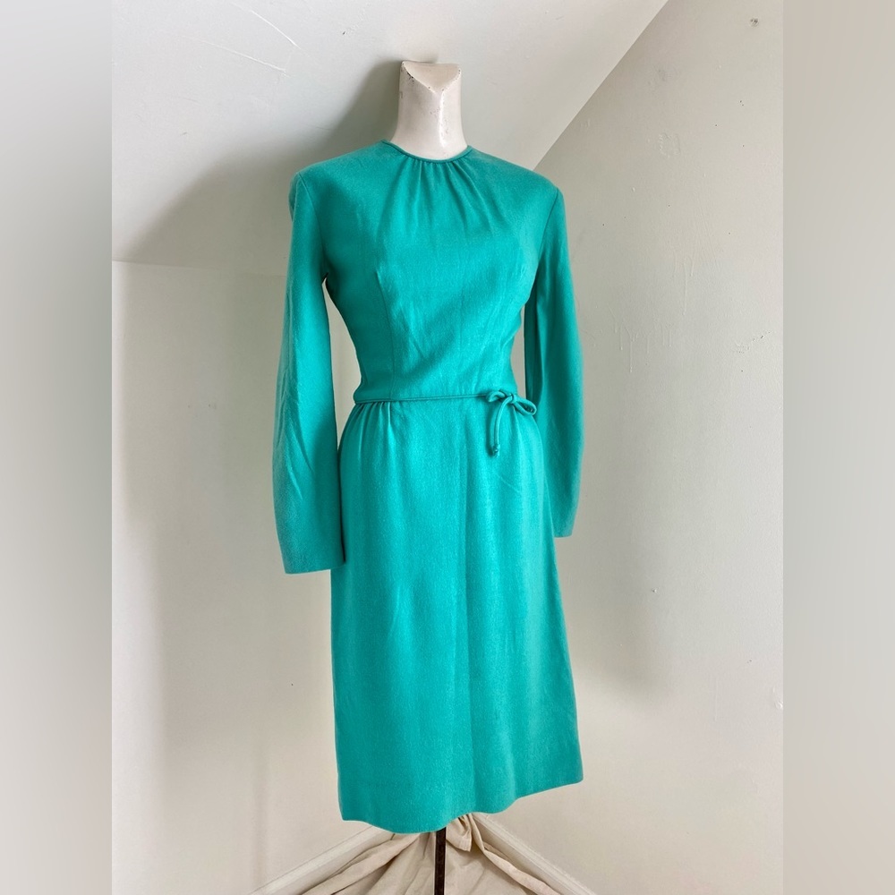 1960s Pixie of California Mint Long Sleeve Dress